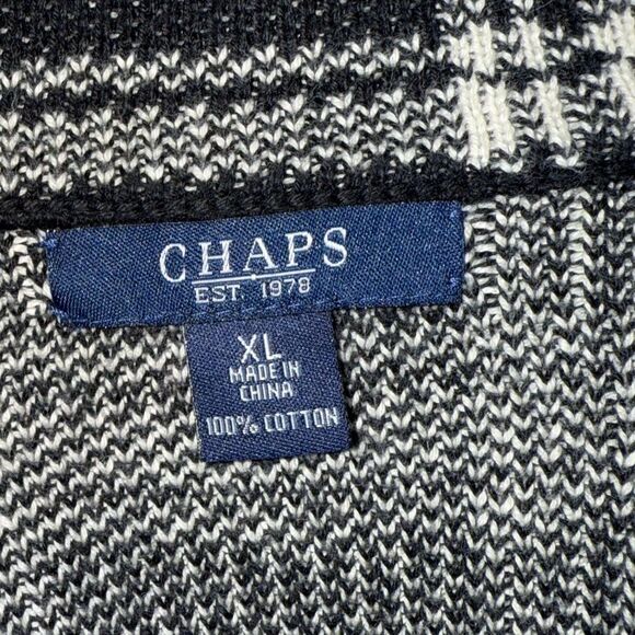 Chaps Women's Plaid Asymmetrical Moto Zip Sweater Jacket Size XL EUC - Picture 4 of 7